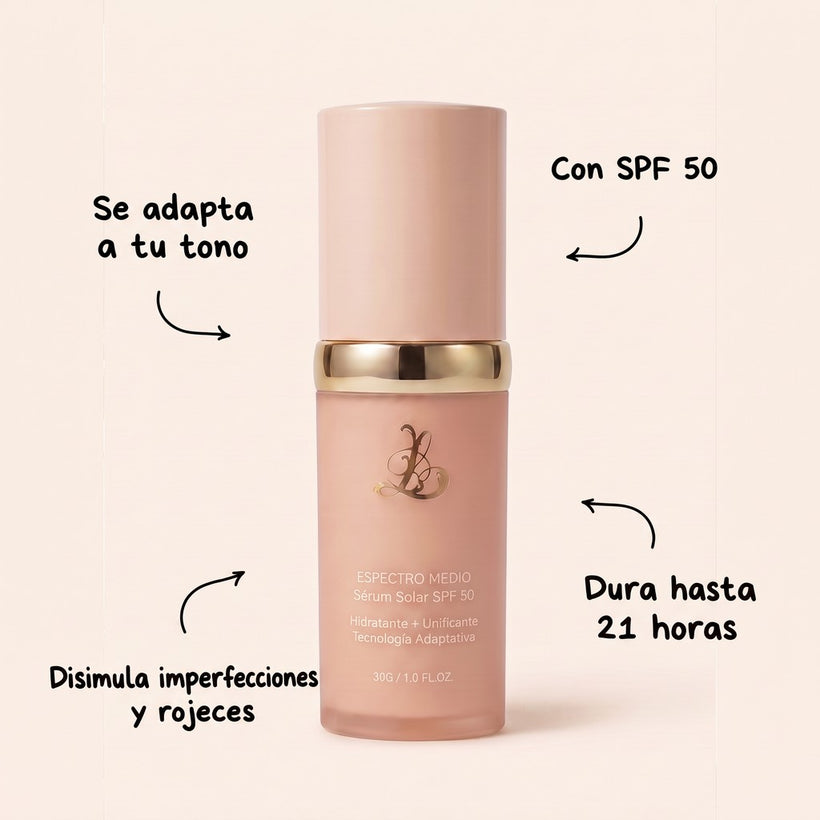 Frasco de Lambrie: se adapta a tu tono de piel, SPF 50, dura hasta 21 horas